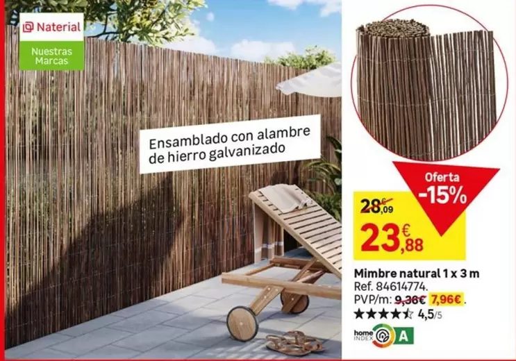 Oferta de Mimbre - Mimbre Natural 1x3m por 23,88€ en Leroy Merlin