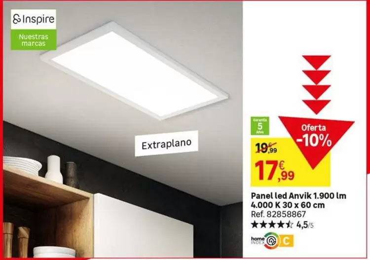 Oferta de Panel Led Anvik por 17,99€ en Leroy Merlin