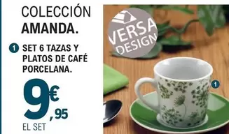 Oferta de Set 6 Tazas Y Platos De Café Porcelana por 9,95€ en E.Leclerc