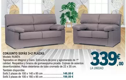 Oferta de Conjunto Sofás 3+2 Plazas por 339€ en E.Leclerc