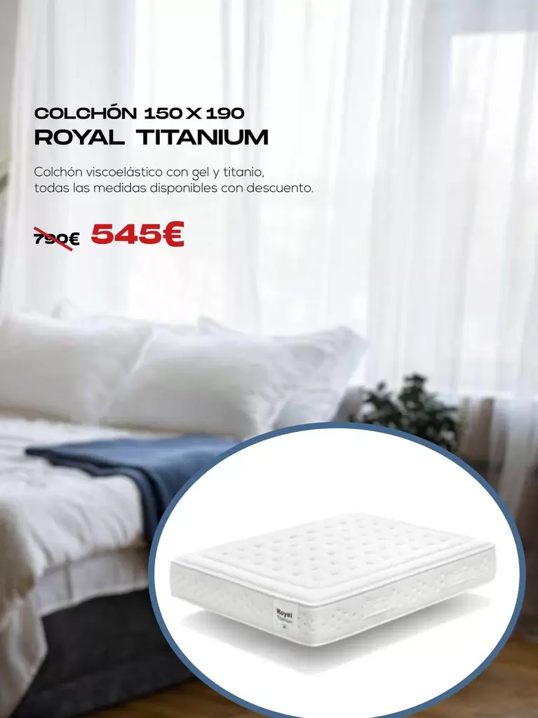 Oferta de Royal Titanium - Colchon 150 X 190 por 545€ en OKSofas