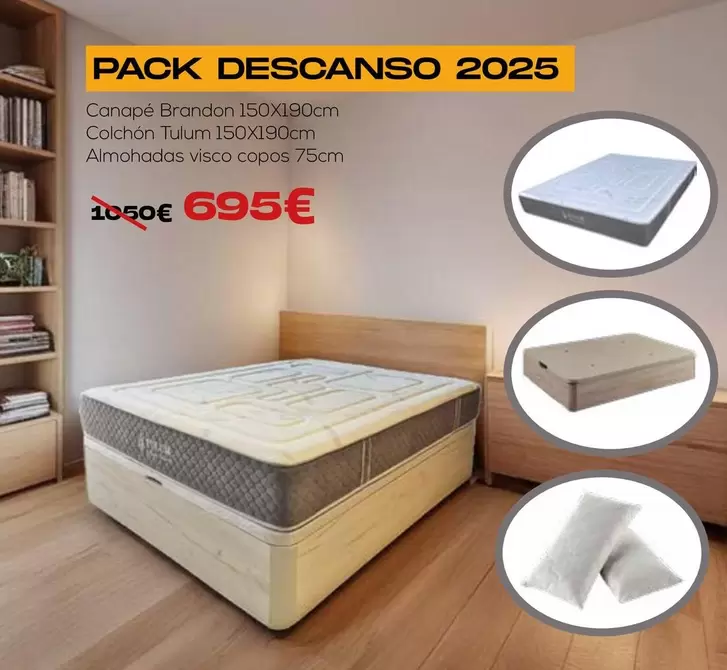 Oferta de Pack Descanso 2025 por 695€ en OKSofas