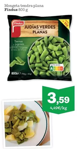 Oferta de Findus - Mongeta Tendra Plana por 3,59€ en Sorli