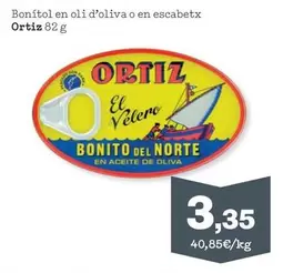 Oferta de Ortiz - Bonitol En Oli D'oliva O En Escabetx por 3,35€ en Sorli