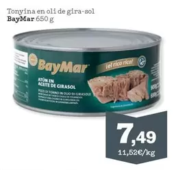 Oferta de BayMar - Tonyina En Oli De Gira-sol por 7,49€ en Sorli