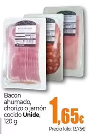 Oferta de Unide - Bacon Ahumado/ Chorizo O Jamon Cocido por 1,65€ en Unide Market