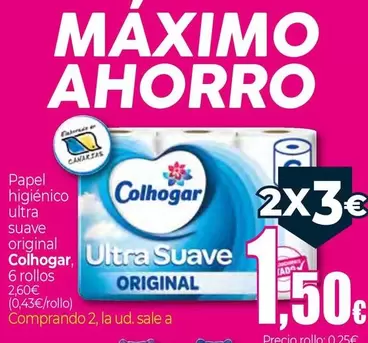 Oferta de Colhogar - Papel Higiénico Ultra Suave Original por 2,6€ en Unide Market