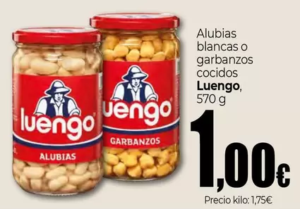 Oferta de Luengo - Alubias Blancas O Garbanzos Cocidos por 1€ en Unide Supermercados