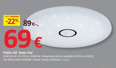 Oferta de Plafon LED 'Skyler Fiat' por 69€ en BAUHAUS