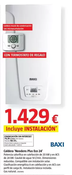 Oferta de Baxi - Caldera 'Neoders Plus Eco 24' por 1429€ en BAUHAUS