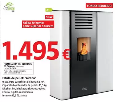 Oferta de Estufa De Pellets 'Aitana' por 1495€ en BAUHAUS