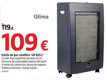 Oferta de Qlima - Estufa De Gas Càtaltica 'GH 825 C' por 109€ en BAUHAUS