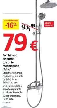 Oferta de Combinado De Ducha Con Grifo Montamado 'Astro' por 79€ en BAUHAUS