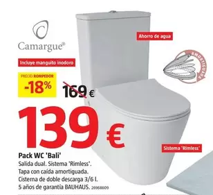 Oferta de Camargue - Pack Wc 'Bali' por 139€ en BAUHAUS