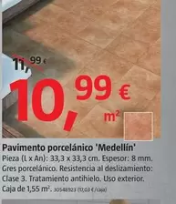 Oferta de Pavimento Porcelánico 'Medellín' por 10,99€ en BAUHAUS