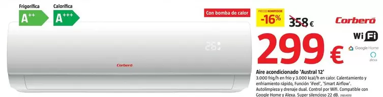 Oferta de Corberó - Aire Acondicionado 'Austral 12" por 299€ en BAUHAUS