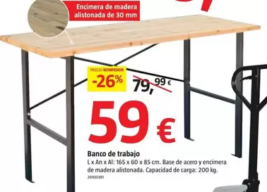 Oferta de Banco De Trabajo por 59€ en BAUHAUS