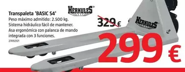 Oferta de Herkules - Transpaleta ''BASIC S4'' por 299€ en BAUHAUS