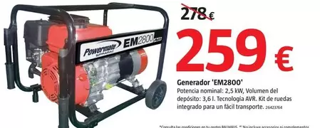 Oferta de Generador 'EM2800' por 259€ en BAUHAUS