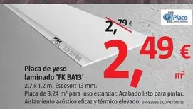 Oferta de Placo - Placa De Yeso Laminado 'FK BA13' por 2,49€ en BAUHAUS