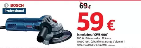 Oferta de Bosch - Amoladora 'GWS 900' por 59€ en BAUHAUS