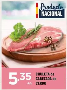 Oferta de Chuleta De Cabezada De Cerdo por 5,35€ en Coviran