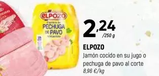 Oferta de Elpozo - Jamon Cocido En Su Jugo O Pechuga De Pavo Al Corte por 2,24€ en Coviran