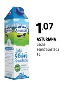 Oferta de La Asturiana - Leche Semidesnatada por 1,07€ en Coviran