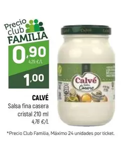 Oferta de Calvé - Salsa Fina Casera Cristal por 0,9€ en Coviran