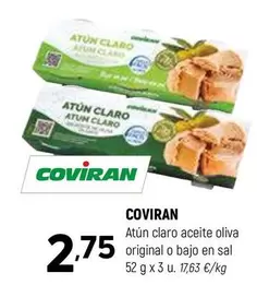 Oferta de Coviran - Atun Claro Aceite Oliva Original O Bajo En Sal por 2,75€ en Coviran