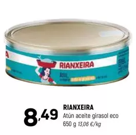 Oferta de Rianxeira - Atun Aceite Girasol Eco por 8,49€ en Coviran