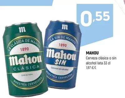 Oferta de Mahou - Cerveza Clasica O Sin Alcohol por 0,55€ en Coviran