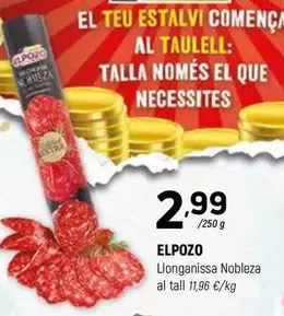 Oferta de Elpozo - Llonganissa Nobleza por 2,99€ en Coviran