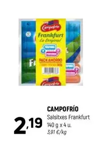 Oferta de Campofrío - Salsitxes Frankfurt por 2,19€ en Coviran