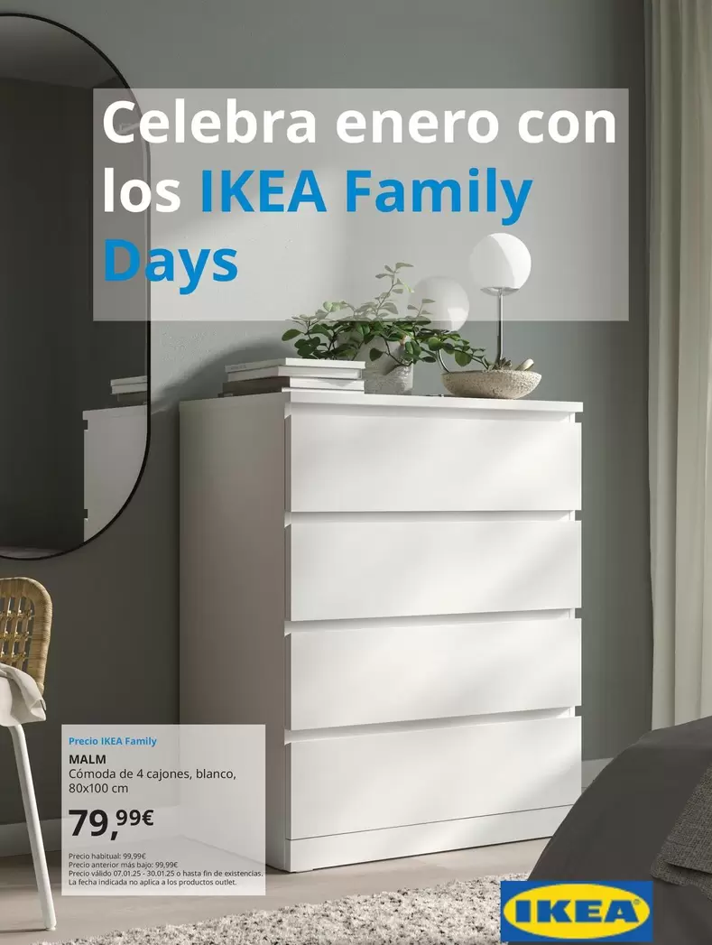 Oferta de Malm - Comoda De 4 Cajones , Blanco 80x100cm  por 79,99€ en IKEA