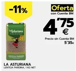 Oferta de La Asturiana - Lenteja Pardina por 5,35€ en BM Supermercados