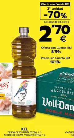 Oferta de Kel - Aceite De Oliva Virgen Extra, 1L por 10,19€ en BM Supermercados