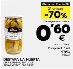 Oferta de Bm - Judias Verdes , 360g por 1,99€ en BM Supermercados