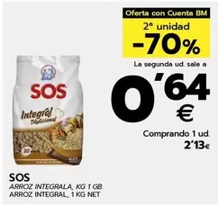 Oferta de Sos - Arroz Integrala por 2,13€ en BM Supermercados