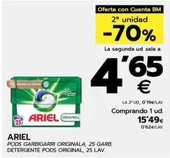 Oferta de Ariel - Detergente Pods Original por 15,49€ en BM Supermercados