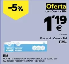 Oferta de Bm - Pañuelos Pocket por 1,25€ en BM Supermercados