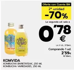 Oferta de Komvida - Kombucha Variedades 250g por 2,59€ en BM Supermercados