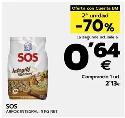 Oferta de Sos - Arroz Integral por 2,13€ en BM Supermercados