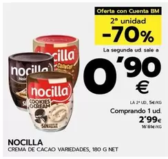 Oferta de Nocilla - Crema De Cacao Variedades 180g por 2,99€ en BM Supermercados