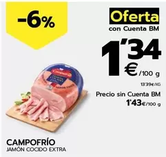 Oferta de Campofrío - Jamón Cocido Extra por 1,43€ en BM Supermercados