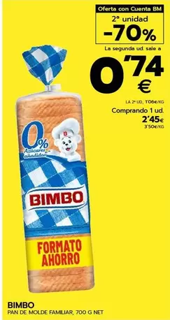 Oferta de Bm - Pan De Molde por 2,45€ en BM Supermercados