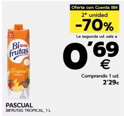 Oferta de Pascual - Bifrutas Tropical por 2,29€ en BM Supermercados