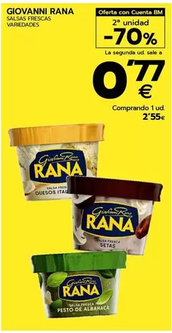 Oferta de Rana - Salsas Frescas por 2,55€ en BM Supermercados