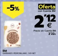 Oferta de Bm - Garbanzo Pedrosillano por 2,22€ en BM Supermercados