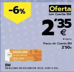 Oferta de Bm - Mejillones En Escabeche 18/24 por 2,5€ en BM Supermercados